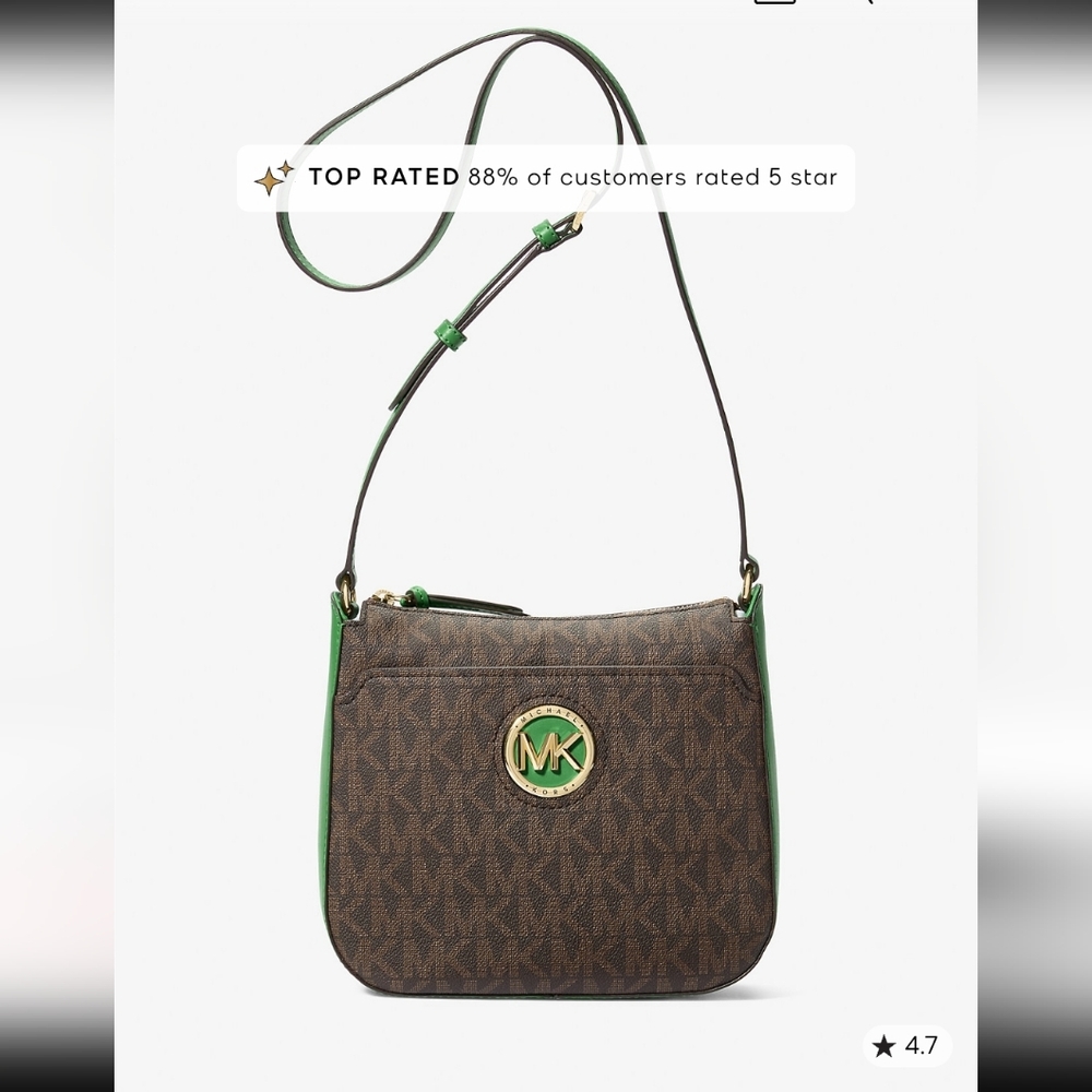 Michael Kors Samira Large Signature Logo Messenger Bag NWT